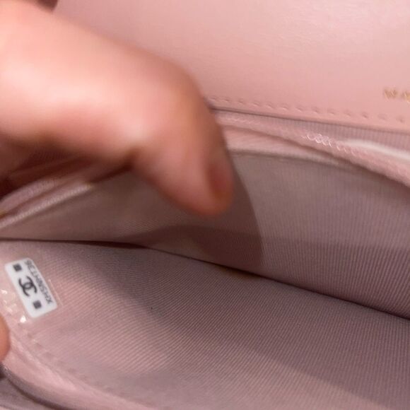 Pink Caviar Leather Wallet on Chain with Charm - Picture 8 of 12